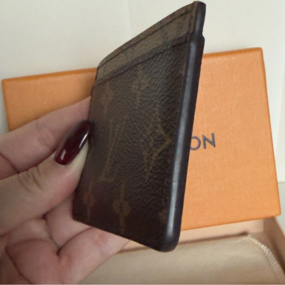 Louis Vuitton Logo Monogram Reverse Print Card Wallet Holder RFID CHIP Plus COA - Picture 4 of 9